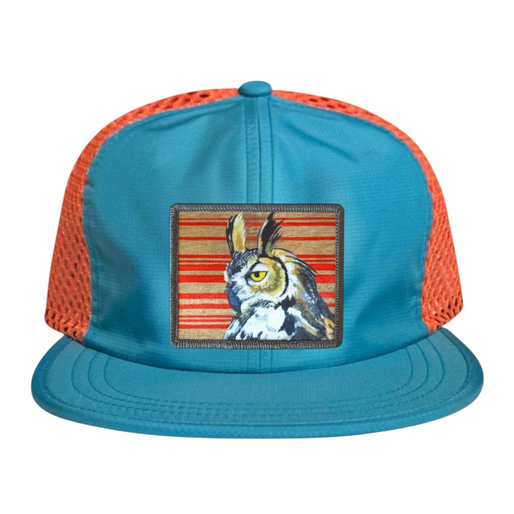 Wide Set Mesh Cap Orange/ Teal Hats La Vie Bien Wide Set Mesh Cap Orange/ Teal