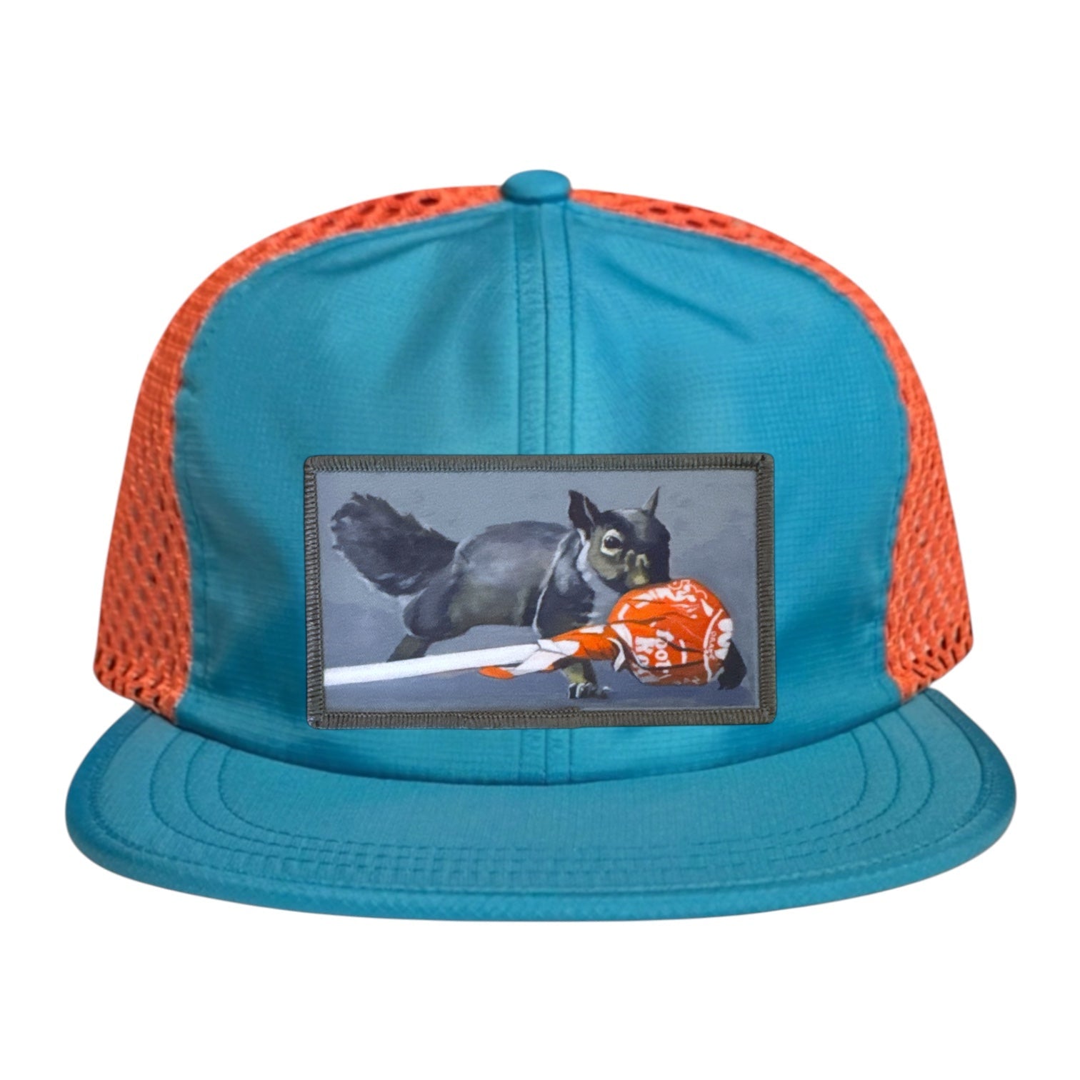 Wide Set Mesh Cap Orange/ Teal Hats La Vie Bien Wide Set Mesh Cap Orange/ Teal