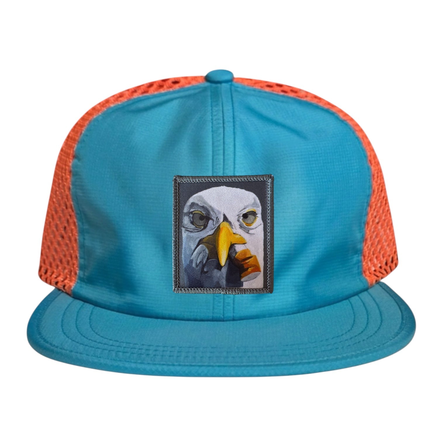 Wide Set Mesh Cap Orange/ Teal Hats La Vie Bien Wide Set Mesh Cap Orange/ Teal