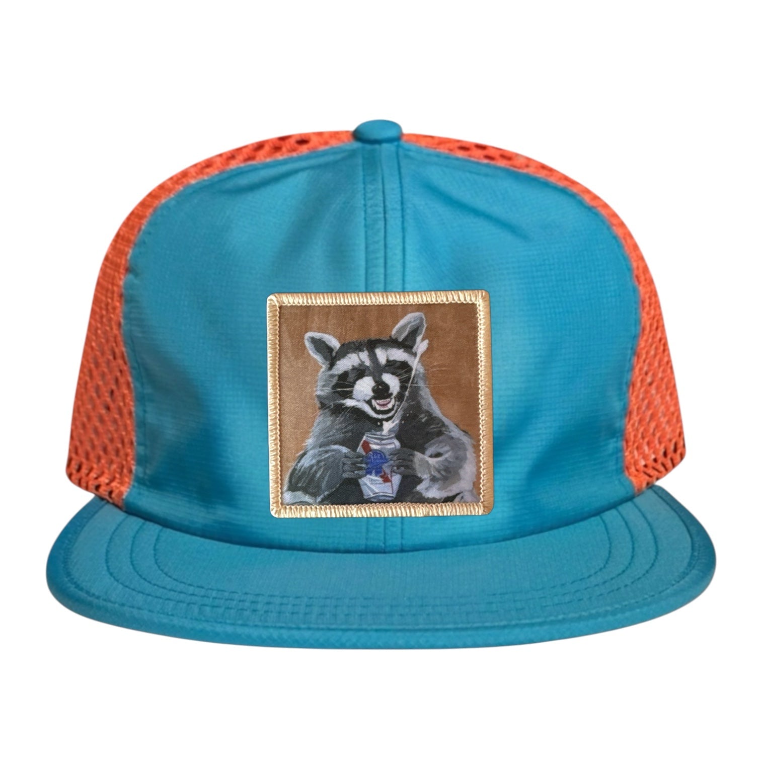 Wide Set Mesh Cap Orange/ Teal Hats La Vie Bien Wide Set Mesh Cap Orange/ Teal