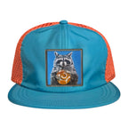 Wide Set Mesh Cap Orange/ Teal Hats La Vie Bien Wide Set Mesh Cap Orange/ Teal