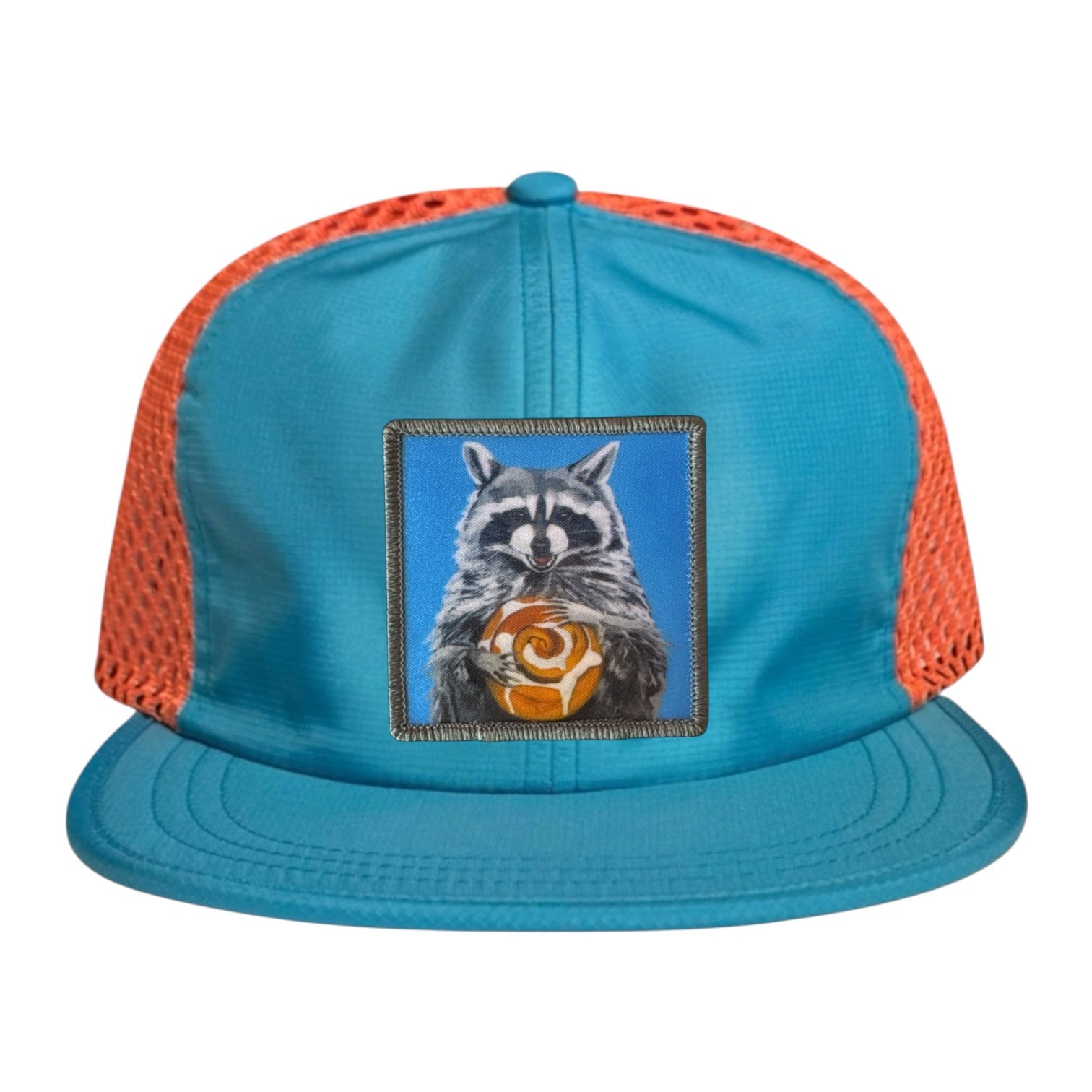Wide Set Mesh Cap Orange/ Teal Hats La Vie Bien Wide Set Mesh Cap Orange/ Teal