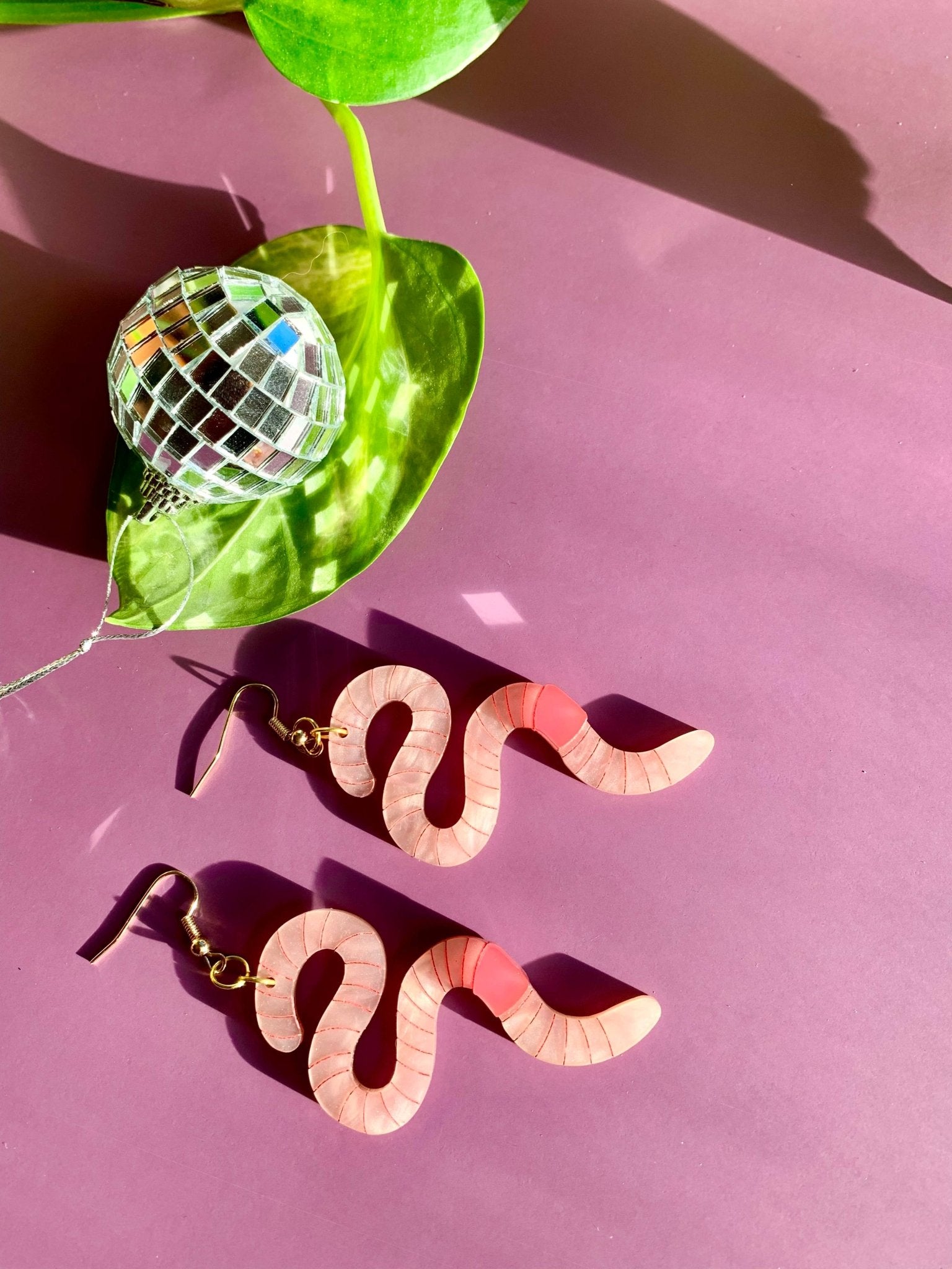 Wiggly Worms Acrylic Statement Earrings Earrings La Vie Bien Wiggly Worms Acrylic Statement Earrings