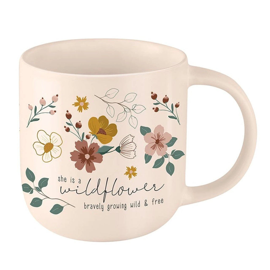 Wild & Free Stoneware Mug in Pale Peach | Coffee Tea Cup | 18oz by The Bullish Store