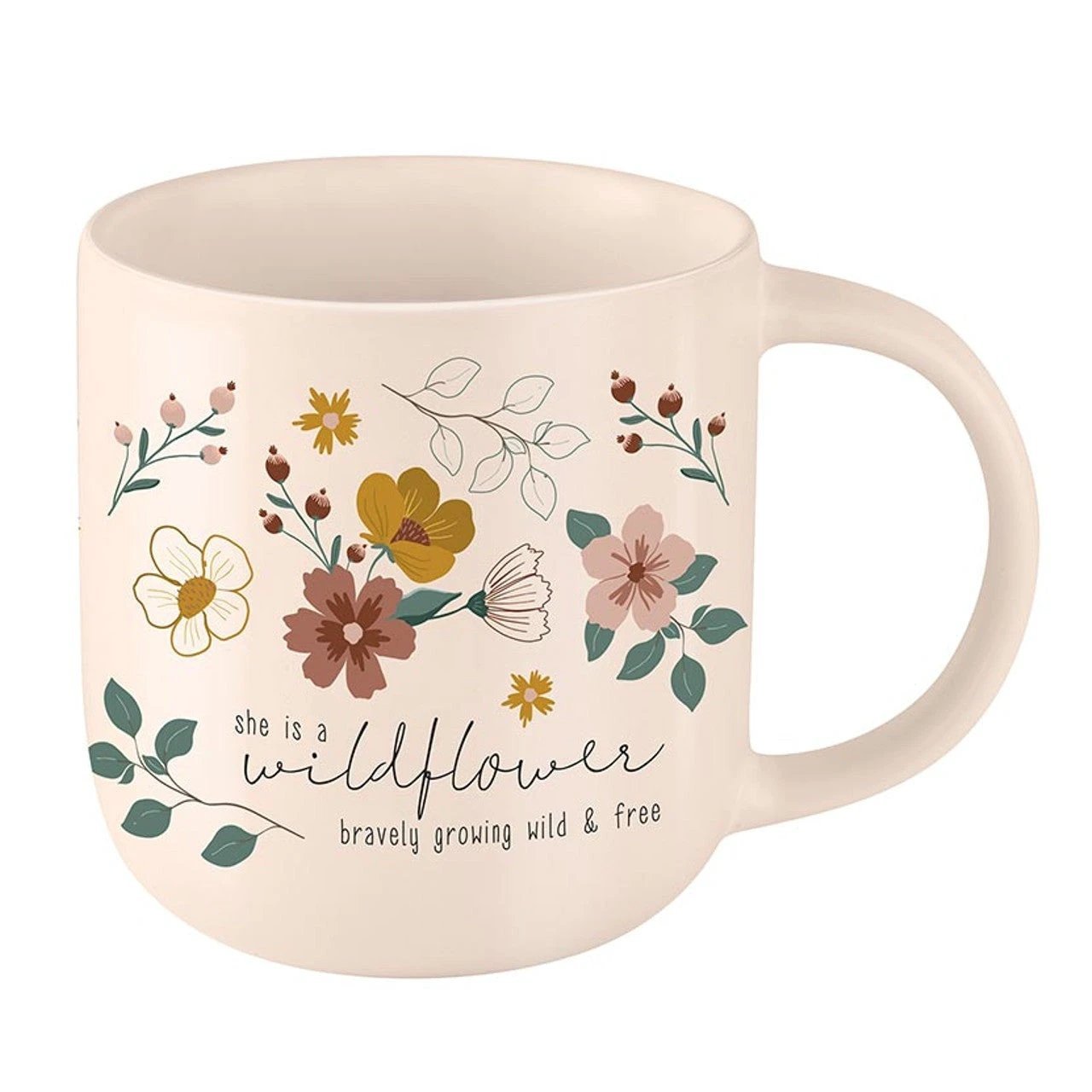 Wild & Free Stoneware Mug in Pale Peach | Coffee Tea Cup | 18oz by The Bullish Store
