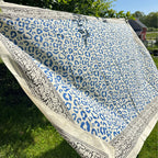 Wild Indigo Bloom – Hand Block Print Cotton Scarf, Oversized Boho Wrap & Lightweight Sarong Clothing and Accessories La Vie Bien Wild Indigo Bloom – Hand Block Print Cotton Scarf, Oversized Boho Wrap & Lightweight Sarong