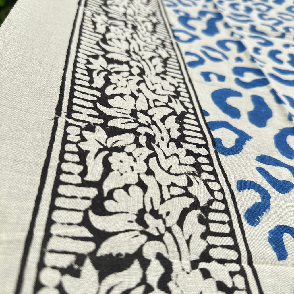Wild Indigo Bloom – Hand Block Print Cotton Scarf, Oversized Boho Wrap & Lightweight Sarong Clothing and Accessories La Vie Bien Wild Indigo Bloom – Hand Block Print Cotton Scarf, Oversized Boho Wrap & Lightweight Sarong