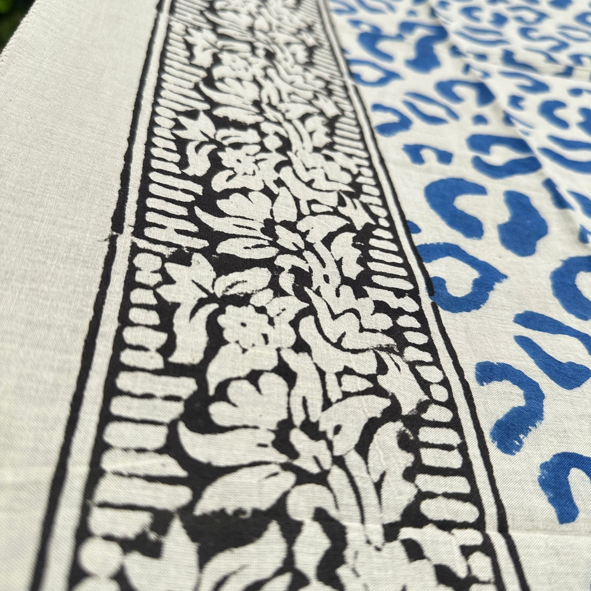 Wild Indigo Bloom – Hand Block Print Cotton Scarf, Oversized Boho Wrap & Lightweight Sarong Clothing and Accessories La Vie Bien Wild Indigo Bloom – Hand Block Print Cotton Scarf, Oversized Boho Wrap & Lightweight Sarong