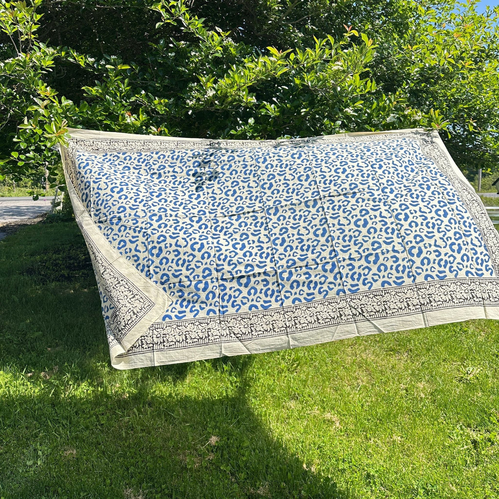 Wild Indigo Bloom – Hand Block Print Cotton Scarf, Oversized Boho Wrap & Lightweight Sarong Clothing and Accessories La Vie Bien Wild Indigo Bloom – Hand Block Print Cotton Scarf, Oversized Boho Wrap & Lightweight Sarong