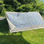 Wild Indigo Bloom – Hand Block Print Cotton Scarf, Oversized Boho Wrap & Lightweight Sarong Clothing and Accessories La Vie Bien Wild Indigo Bloom – Hand Block Print Cotton Scarf, Oversized Boho Wrap & Lightweight Sarong