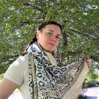 Wild Indigo Bloom – Hand Block Print Cotton Scarf, Oversized Boho Wrap & Lightweight Sarong Clothing and Accessories La Vie Bien Wild Indigo Bloom – Hand Block Print Cotton Scarf, Oversized Boho Wrap & Lightweight Sarong