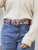 Wildberry Embroidered Wide Belt by Ash & Rose