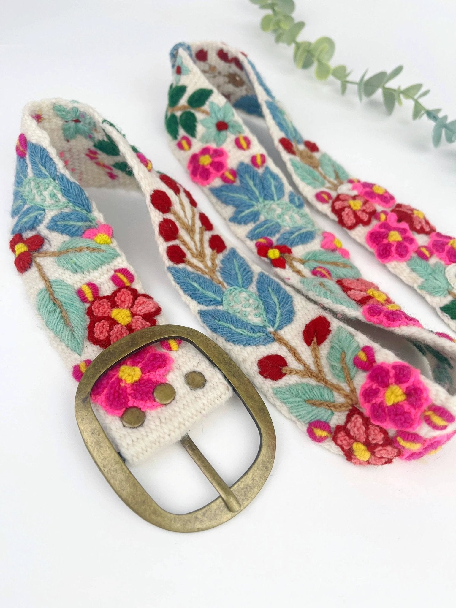 Wildberry Embroidered Wide Belt by Ash & Rose