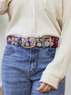 Wildberry Embroidered Wide Belt belt La Vie Bien Wildberry Embroidered Wide Belt