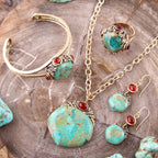 Wilder Turquoise Carnelian and Bronze Cuff Bracelet