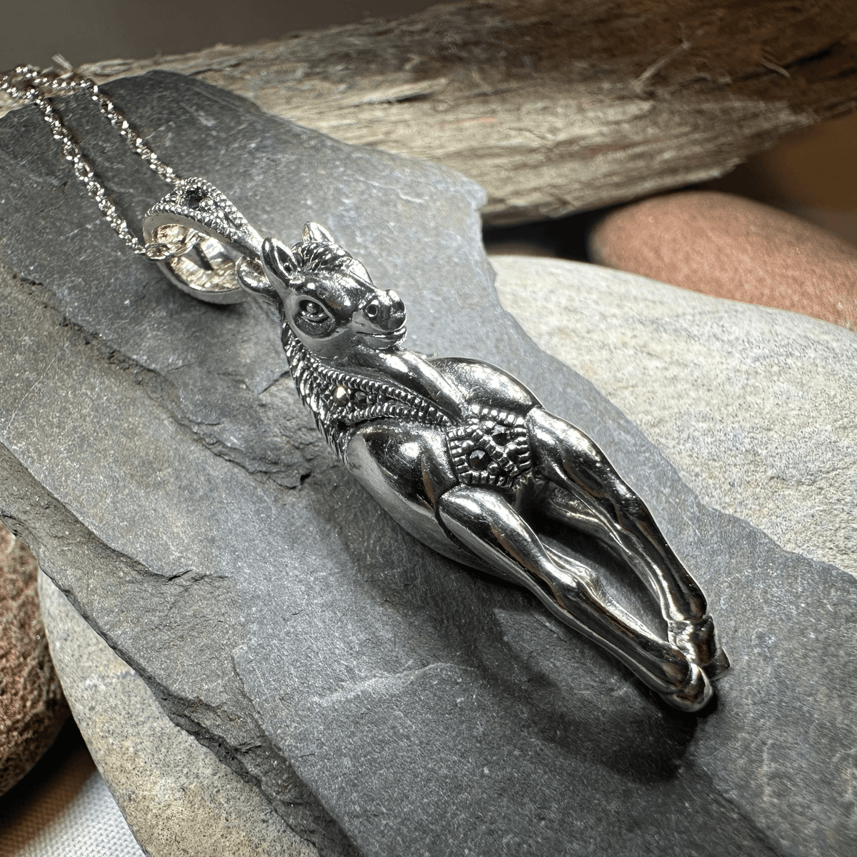 Wildfire Marcasite Horse Necklace Pendant La Vie Bien Wildfire Marcasite Horse Necklace