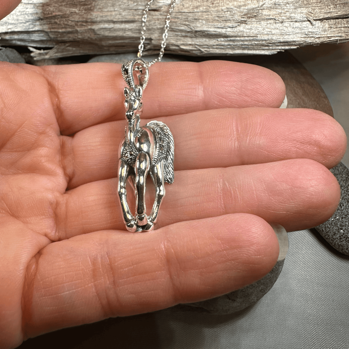 Wildfire Marcasite Horse Necklace Pendant La Vie Bien Wildfire Marcasite Horse Necklace