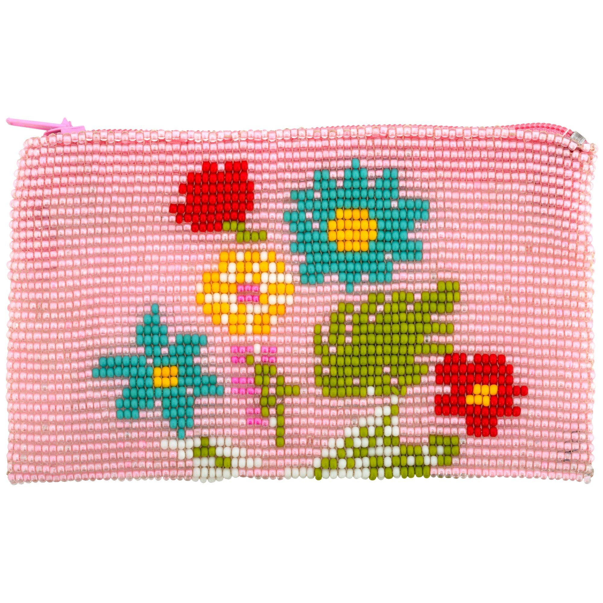 Wildflower Beaded Coin Purse Clutch & Wallets & Coin Bags La Vie Bien Wildflower Beaded Coin Purse