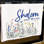 Wildflower Shalom Sweet Home Minimalist Waffle Dish Towel by Salt Sparkle Shalom