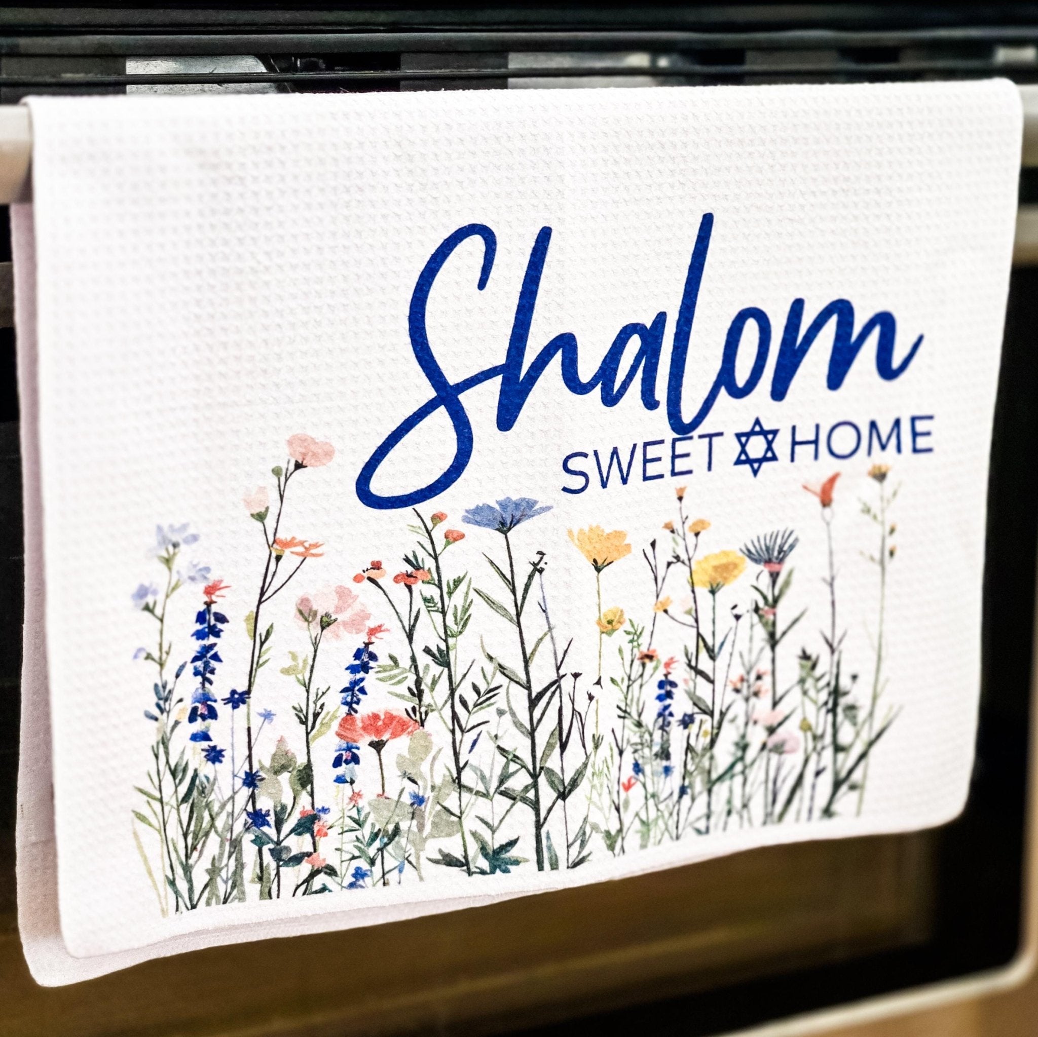 Wildflower Shalom Sweet Home Minimalist Waffle Dish Towel