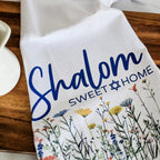 Wildflower Shalom Sweet Home Minimalist Waffle Dish Towel by Salt Sparkle Shalom