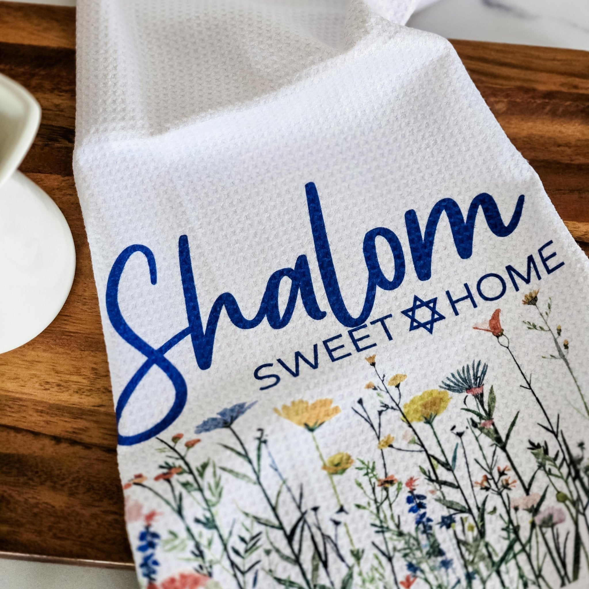 Wildflower Shalom Sweet Home Minimalist Waffle Dish Towel