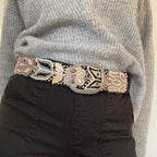 Wildroot Artisan Embroidered Belt, Black Accessories La Vie Bien Wildroot Artisan Embroidered Belt, Black
