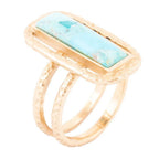 Willa Blue Turquoise Golden Statement Ring by Barse Jewelry