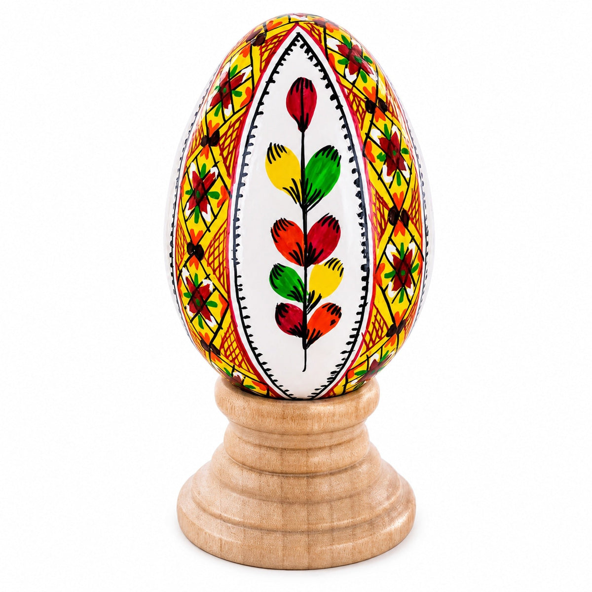 Willow Ukrainian Hand Painted Wooden Easter Egg Easter Eggs > Wooden > Singles La Vie Bien Willow Ukrainian Hand Painted Wooden Easter Egg