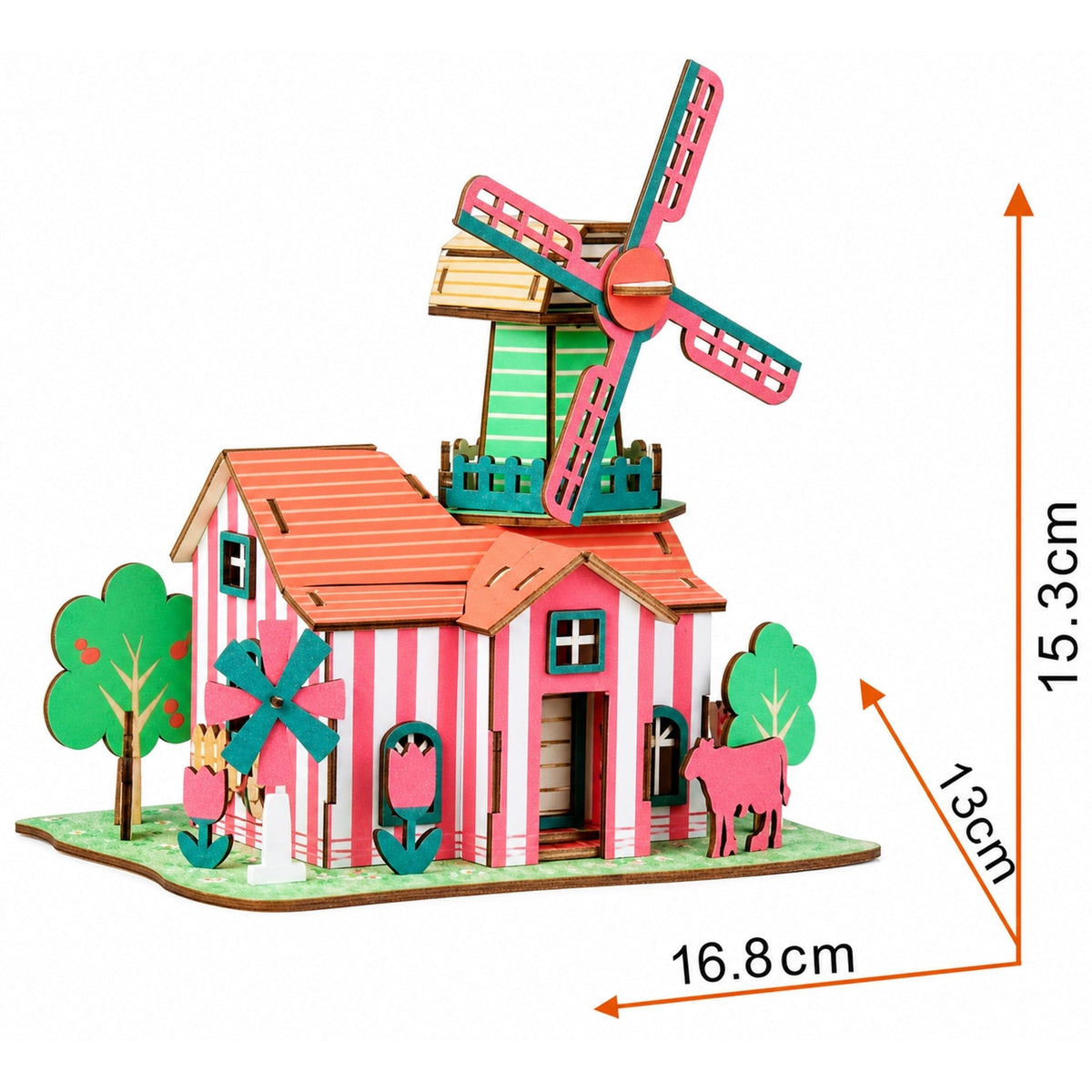 Windmill Model Kit - Wooden Laser-Cut 3D Puzzle (82 Pcs) Toys > 3D Puzzles La Vie Bien Windmill Model Kit - Wooden Laser-Cut 3D Puzzle (82 Pcs)