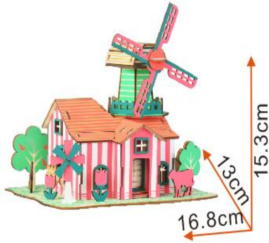 Windmill Model Kit - Wooden Laser-Cut 3D Puzzle (82 Pcs) Toys > 3D Puzzles La Vie Bien Windmill Model Kit - Wooden Laser-Cut 3D Puzzle (82 Pcs)