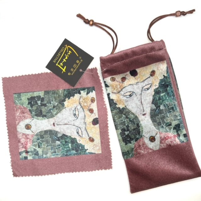 Wine Eye Glass Cover & Lens Cleaning Fabric Eyewear Cases & Holders La Vie Bien Wine Eye Glass Cover & Lens Cleaning Fabric