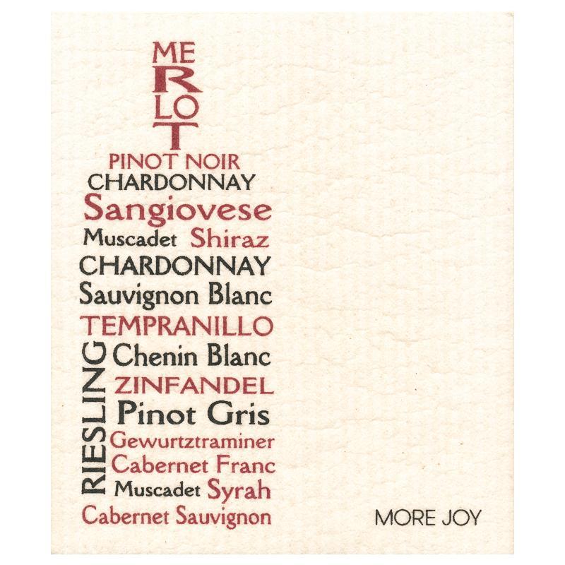 Wine Varietals Swedish Dishcloth Swedish Dishcloths La Vie Bien Wine Varietals Swedish Dishcloth