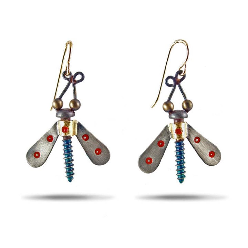 Winged Nut Earrings by Chickenscratch Earrings and Accessories La Vie Bien Winged Nut Earrings by Chickenscratch