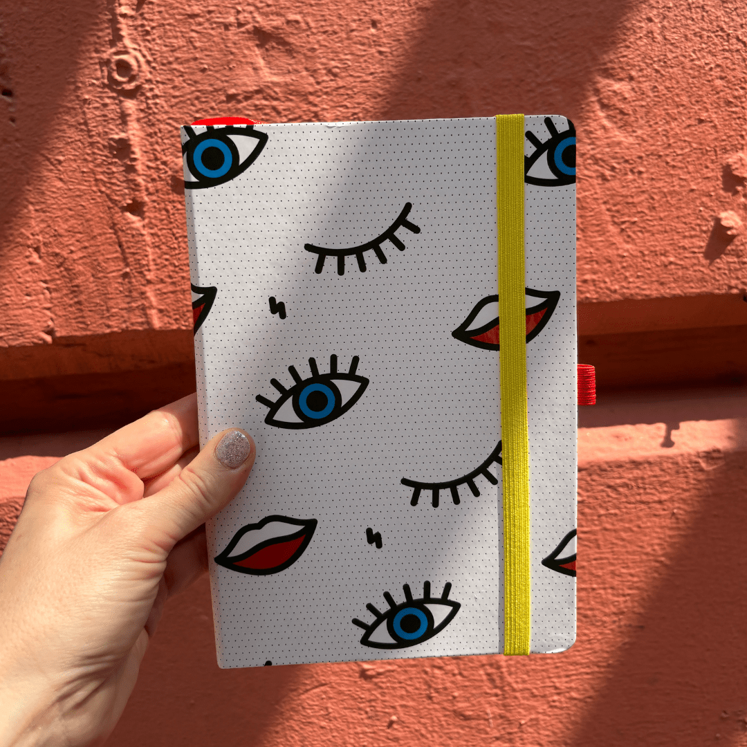 Wink Pop Art Notebook with 190 Dot Grid Pages Notebook La Vie Bien Wink Pop Art Notebook with 190 Dot Grid Pages