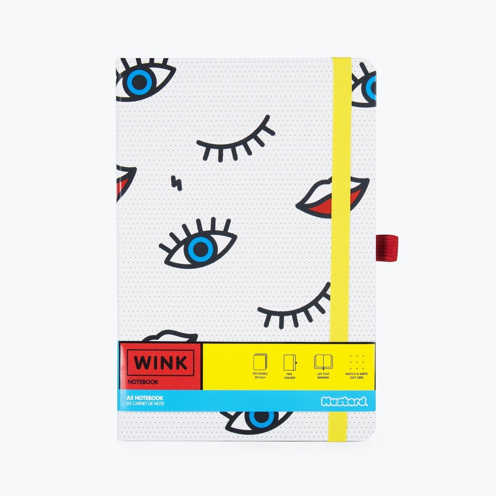 Wink Pop Art Notebook with 190 Dot Grid Pages Notebook La Vie Bien Wink Pop Art Notebook with 190 Dot Grid Pages