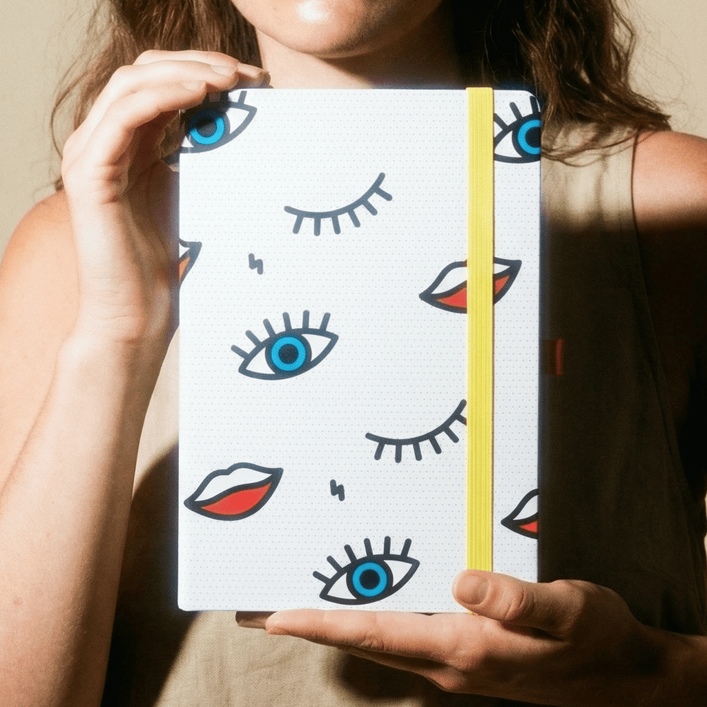 Wink Pop Art Notebook with 190 Dot Grid Pages Notebook La Vie Bien Wink Pop Art Notebook with 190 Dot Grid Pages