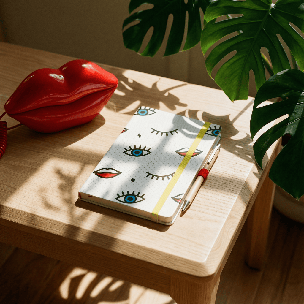 Wink Pop Art Notebook with 190 Dot Grid Pages Notebook La Vie Bien Wink Pop Art Notebook with 190 Dot Grid Pages