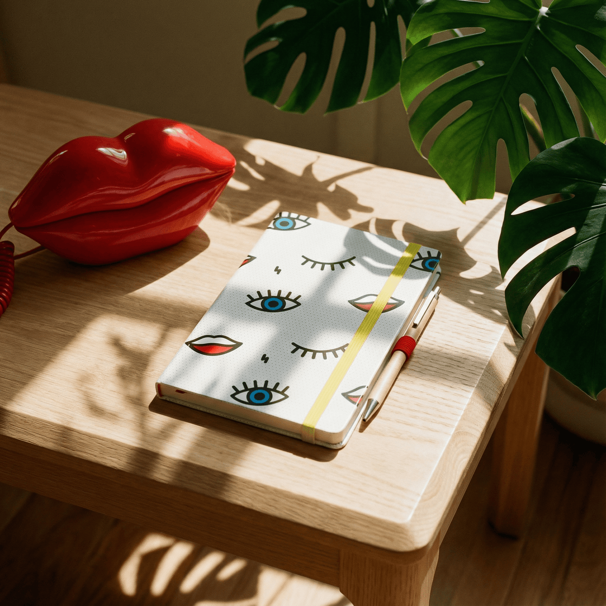 Wink Pop Art Notebook with 190 Dot Grid Pages Notebook La Vie Bien Wink Pop Art Notebook with 190 Dot Grid Pages