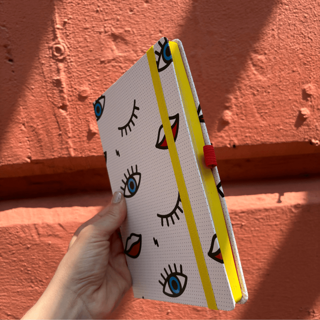 Wink Pop Art Notebook with 190 Dot Grid Pages Notebook La Vie Bien Wink Pop Art Notebook with 190 Dot Grid Pages