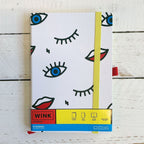 Wink Pop Art Notebook with 190 Dot Grid Pages Notebook La Vie Bien Wink Pop Art Notebook with 190 Dot Grid Pages