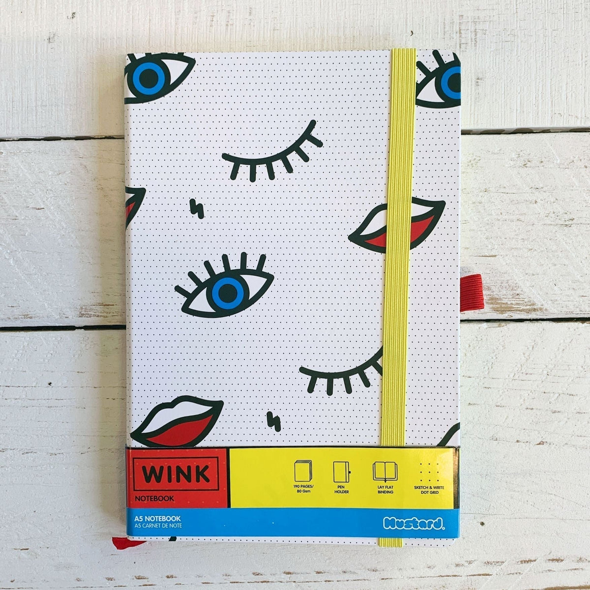 Wink Pop Art Notebook with 190 Dot Grid Pages Notebook La Vie Bien Wink Pop Art Notebook with 190 Dot Grid Pages
