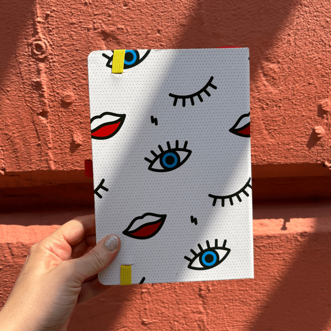 Wink Pop Art Notebook with 190 Dot Grid Pages Notebook La Vie Bien Wink Pop Art Notebook with 190 Dot Grid Pages