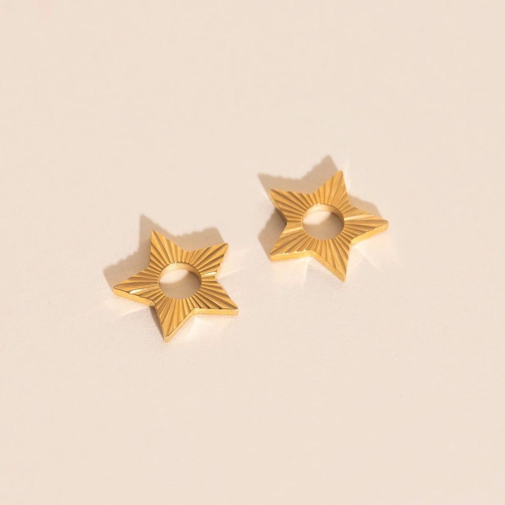 Winter Star Chunky Huggie Hoop Charms by Oh Clementine