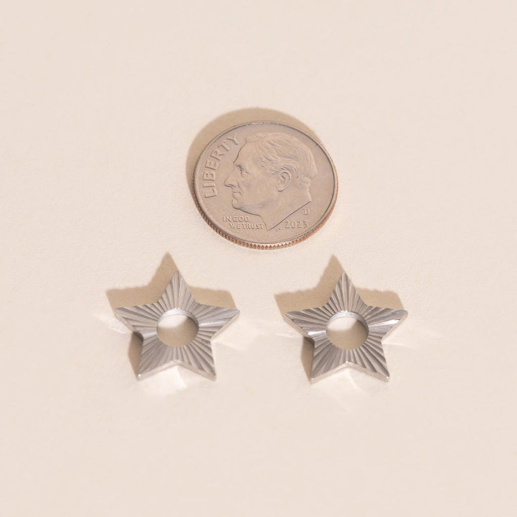 Winter Star Chunky Huggie Hoop Charms by Oh Clementine