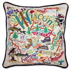 Wisconsin Hand - Embroidered Pillow Pillows La Vie Bien Wisconsin Hand - Embroidered Pillow