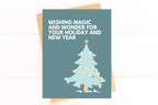 Wishing Magic and Wonder Holiday Christmas Tree Card by Five Dot Post