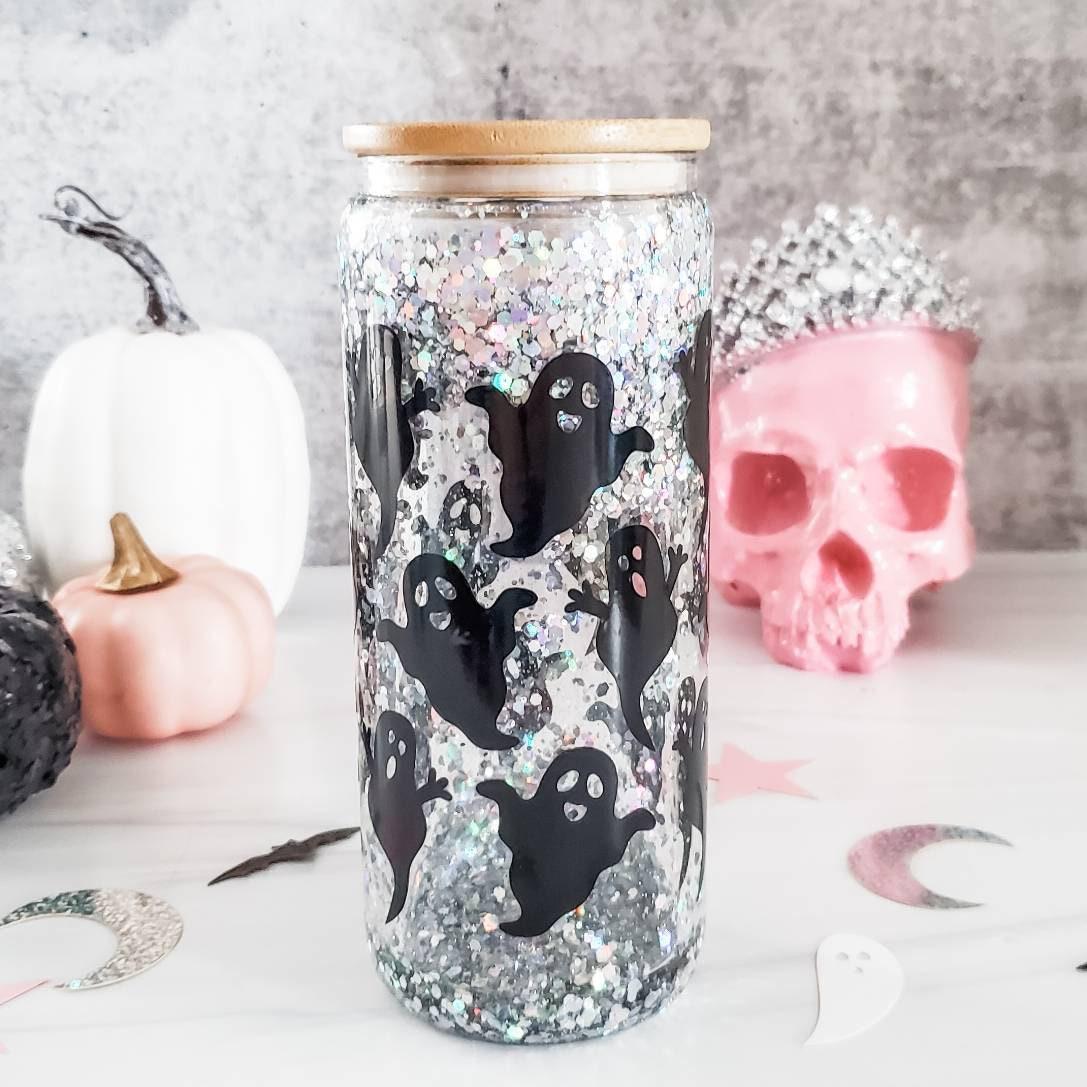 Witches Brew Halloween Snowglobe Glitter Iced Coffee Cup Drinkware La Vie Bien Witches Brew Halloween Snowglobe Glitter Iced Coffee Cup