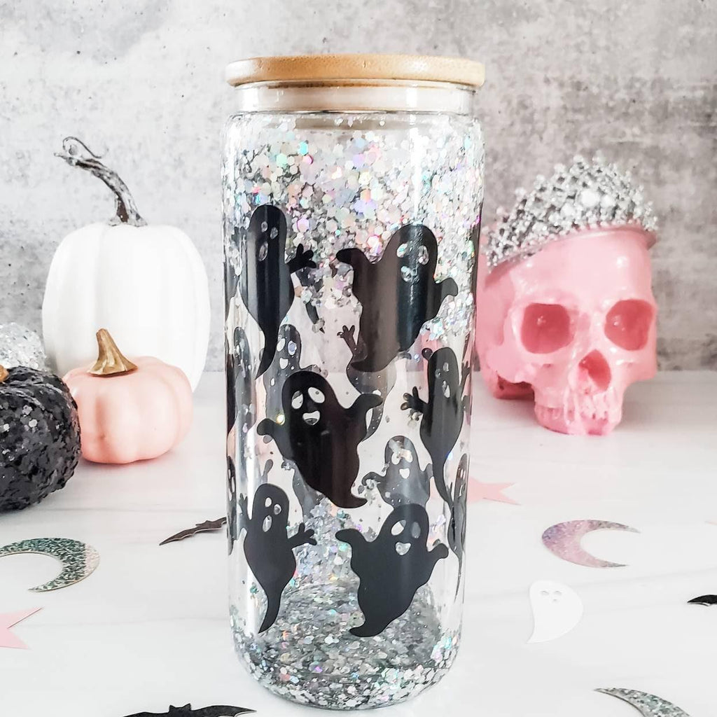 Witches Brew Halloween Snowglobe Glitter Iced Coffee Cup Drinkware La Vie Bien Witches Brew Halloween Snowglobe Glitter Iced Coffee Cup