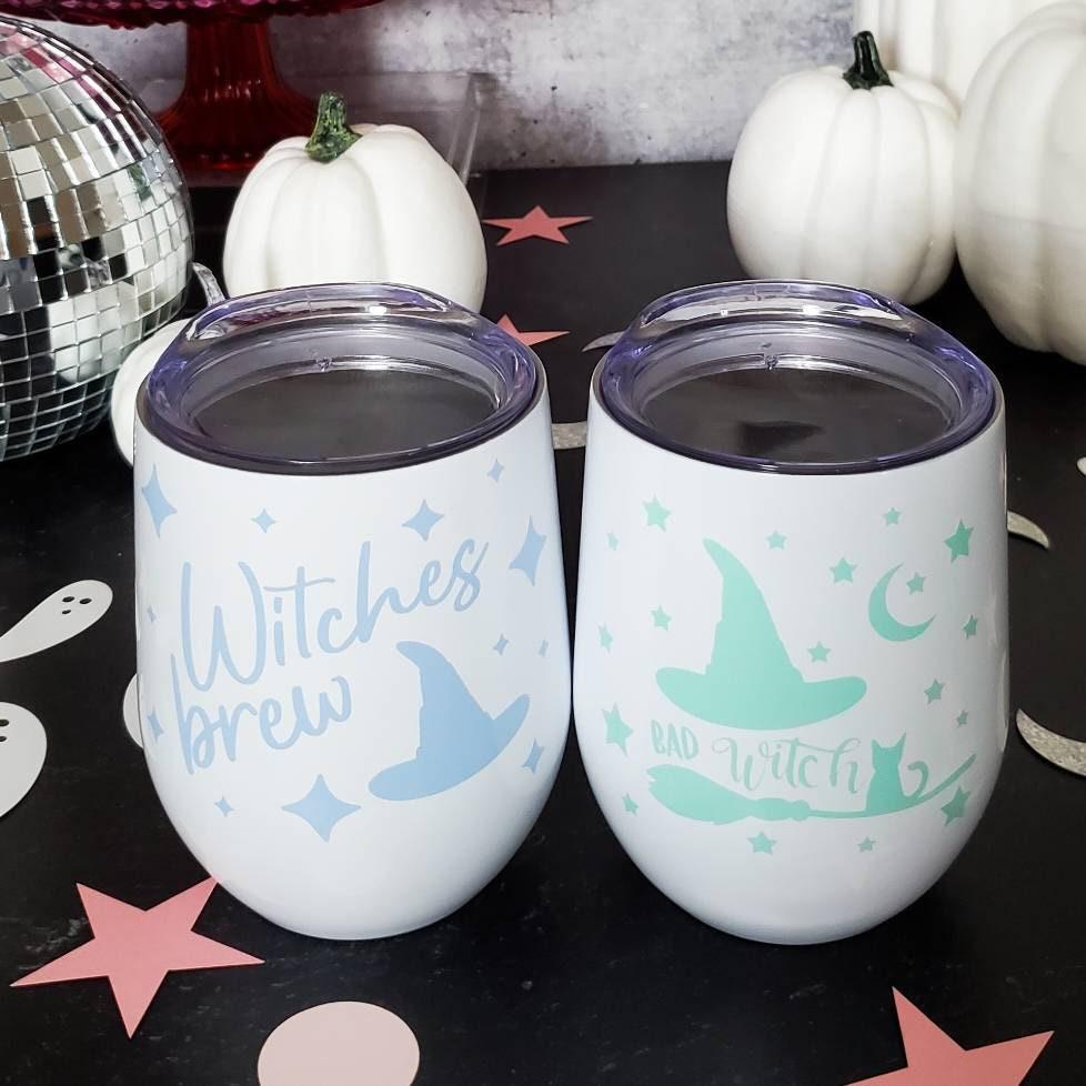 Witches Brew Pastel Halloween Wine Tumbler Drinkware La Vie Bien Witches Brew Pastel Halloween Wine Tumbler